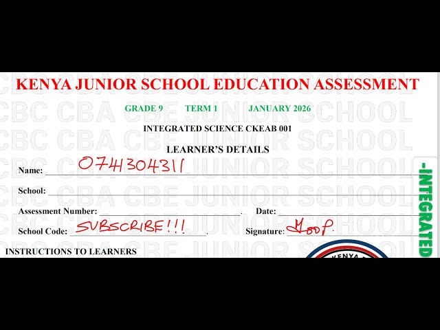GRADE 9 INTEGRATED SCIENCE PP1 (001) 2026 – FULL PAPER DISCUSSION | CBC KENYA