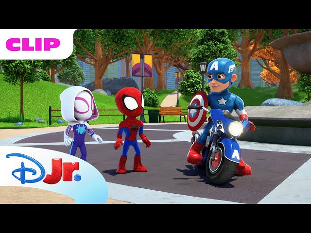 Captain America Lends Spidey His Shield!🛡️ | Marvel's Spidey and his Amazing Friends | @disneyjr