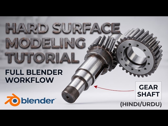 Modeling a Gear Shaft | Hard Surface Modeling Tutorial | Blender 3D