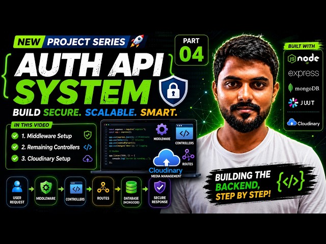 Build Auth API System | Setup Middleware and Setup Cloudinary | Part 04
