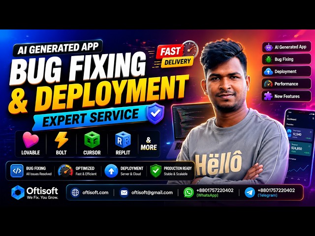 AI Generated App Bug Fixing Service | Lovable, Bolt, Cursor & Replit Expert | Oftisoft