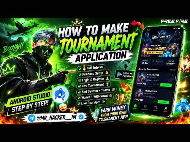 How to Make Tournament Application in Android Studio 🔥 | Full Tutorial | Firebase | @MR_HACKER__1M