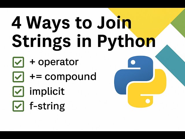 🚀 4 Quick Ways to Join Strings in Python (Most Beginners Only Know 1!)