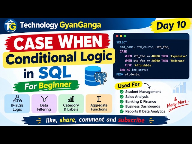 SQL Tutorial for Beginners: CASE WHEN Conditional Logic in SQL | Data Analytics