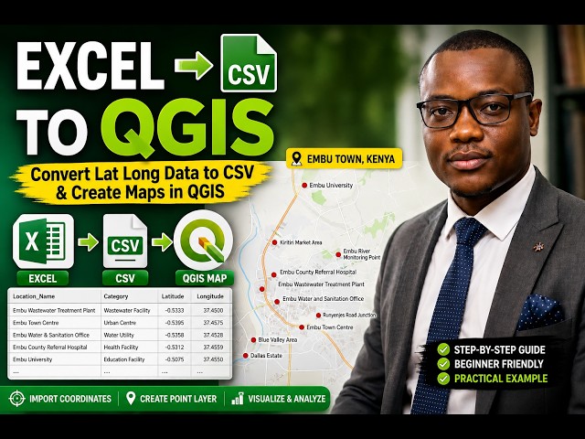 Excel to QGIS Tutorial | Convert Latitude & Longitude Coordinates to CSV and Create Maps