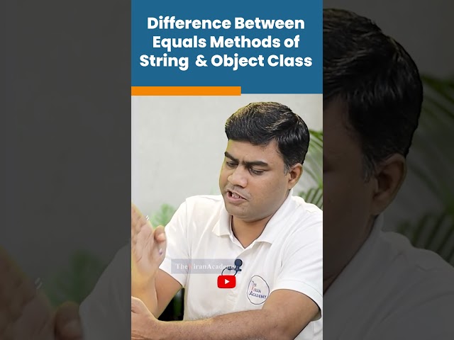 Java Interview Question | Equals Methods of String & Object Class | #shorts #kiransir
