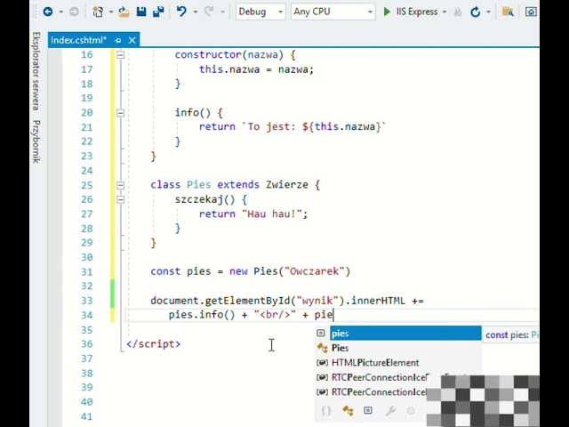 98. Javascript w ASP.NET - Witajcie klasy