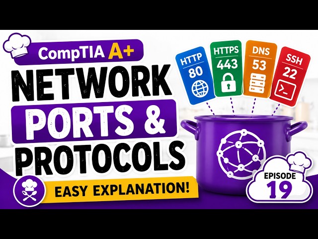 CompTIA A+ Network Ports & Protocols Explained EASY | Port Numbers, TCP/UDP, DNS, DHCP & More
