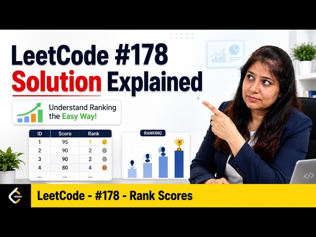 LeetCode #178 Rank Scores SQL Solution | Easy Explanation | SQL Interview Question