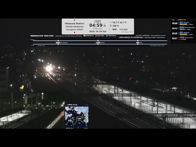 🔴Live東海道新幹線小田原駅ライブカメラ/Shinkansen Odawara Station Live Camera/Bullet train