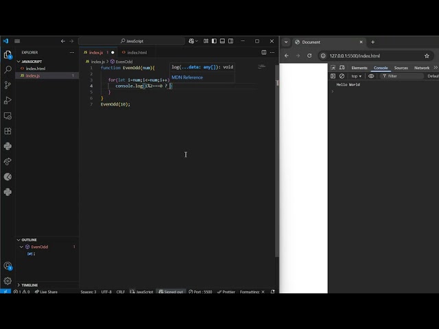 Check Even or Odd Number in JavaScript Using Ternary Operator