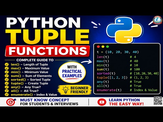 Python Tuple Functions Explained | len(), max(), min(), sum(), sorted(), tuple() | Python Tutorial