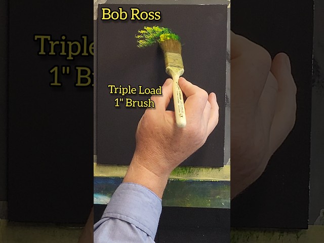 Bob Ross 1inch Brush Triple Load for Epic Happy Trees #bobross #shortsart