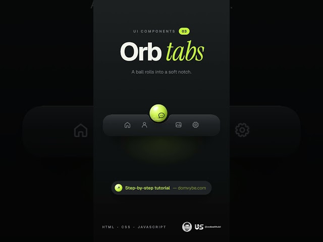 A tab bar with a rolling ball (HTML, CSS & JS)