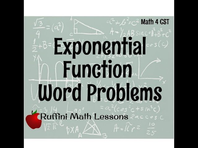 Word Problems with Exponential Function
