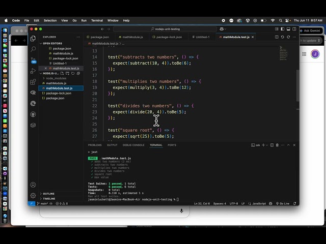 Nodejs unit testing