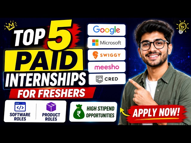 Top 5 Paid Internships for Freshers | Software & Product #internship #freshersjobs #jobsforfreshers