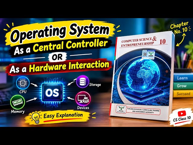 Operating System as a Central Controller & Hardware Interaction | Class 10 Computer Science