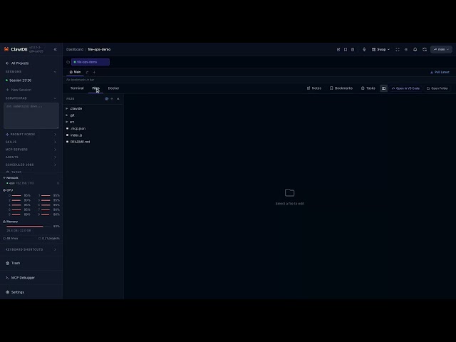 Create Files No Terminal (ClawIDE)