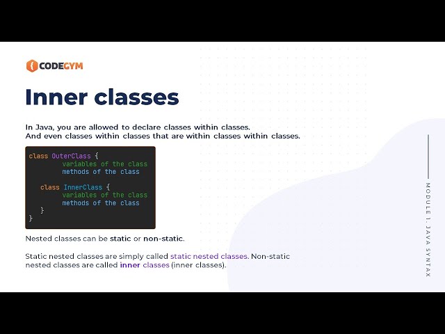 Java Inner Classes | CodeGym University Course