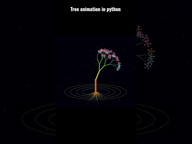 make this tree animation in python in 2 minutes 😃.. #scripttoscreen #viral #python  #youtubeshorts