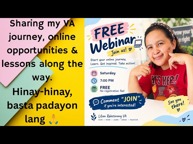 FREE Webinar | LIVE | How To Become a VA | Lilian Bardinas