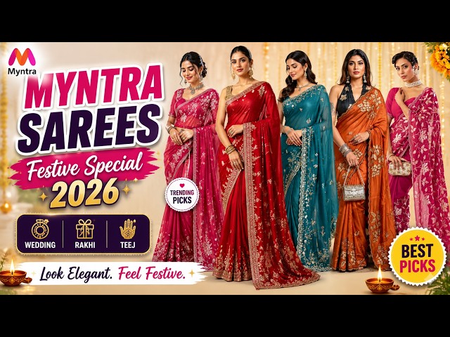 Myntra Saree Haul for Raksha Bandhan 2026 🌸 Festive Collection for Teej & Karwa Chauth ✨