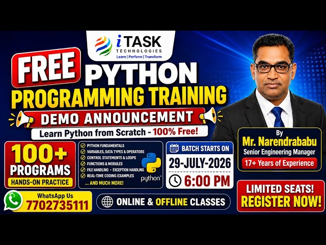 Master Python Programming 2026 | FREE Demo Class | Hands-On Coding + Real-Time Examples