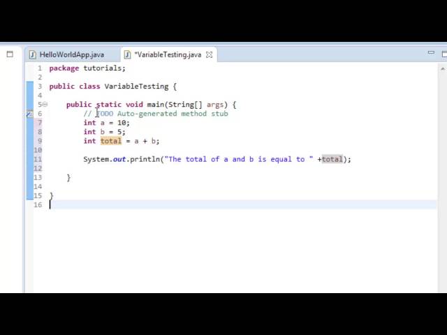 Java Tutorial 3: Intro to Variables