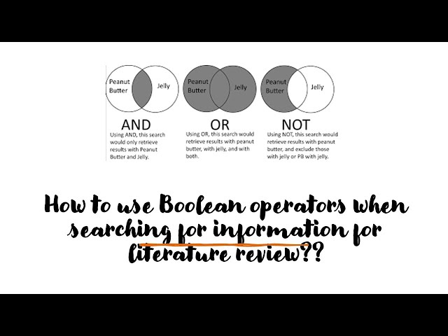 Literature Review - How to use Boolean operators when searching for information??