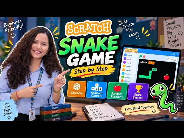 Snake Game in Scratch – Full Beginner Tutorial 🐍🎮