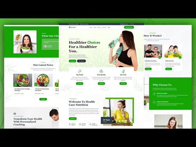 How To Make A Responsive Diet Website Design Using HTML - CSS - JAVASCRIPT | Nutrition & Dietitian