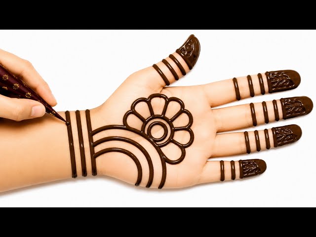 Easy front hand mehndi design | stylish new mehendi design | front side beautiful henna design 