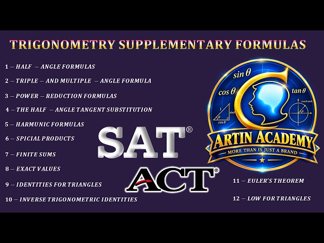 Trigonometry Supplementary Formulas | Lesson -5 |||#SAT#ACT