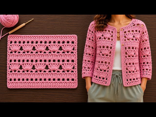 Stunning 3-Row Repeat Crochet Pattern for Beginners | Easy Stitch for Cardigans & Scarves 🧣🌸