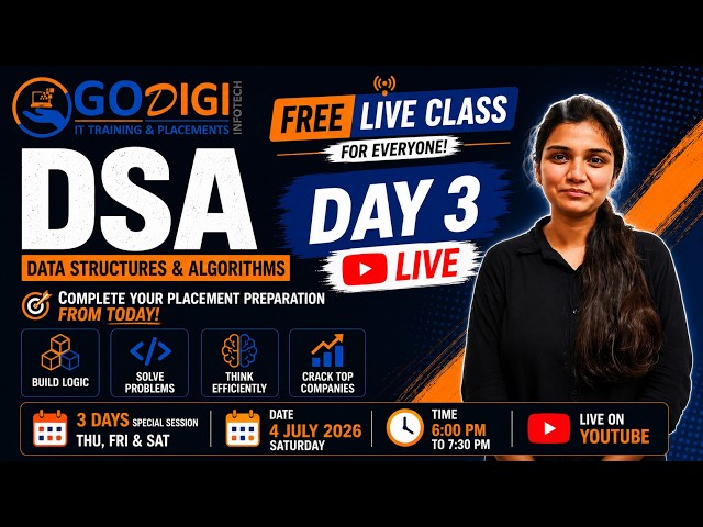 LIVE | DSA Complete Course Day 3 | Interview Questions + Problem Solving | FREE DSA Class in Hindi