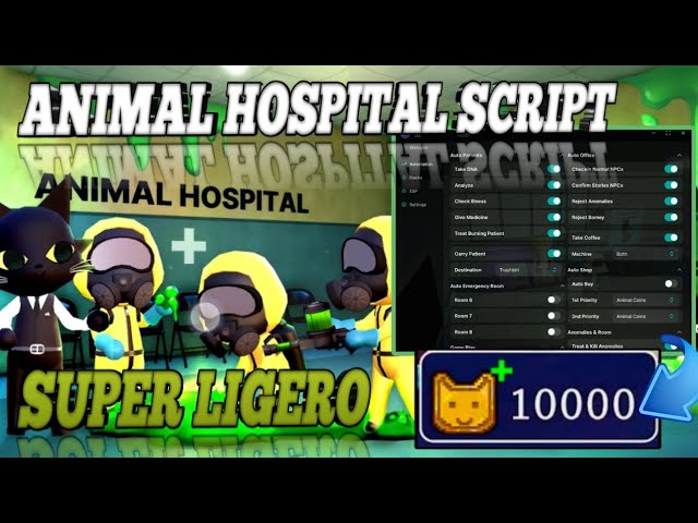 ( ANOMALY UPD ) ANIMAL HOSPITAL BEST SCRIPT | EXP | AUTO CHECK-IN | AUTO PATIENTS | ROBLOX SCRIPT