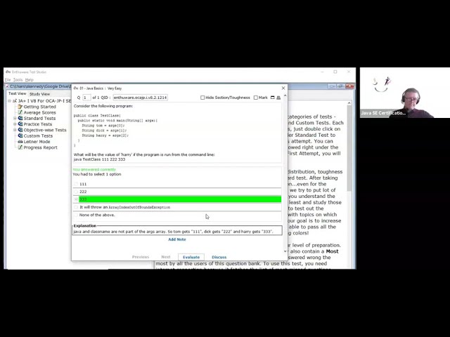 Java 8 OCA (1Z0-808) - Java Basics (Enthuware sample questions)