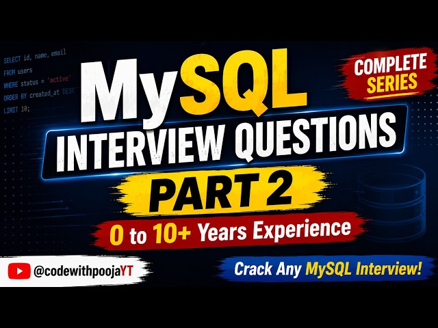 Top MySQL Interview Questions | Part 2 | Beginner to Senior Level | Hindi + English