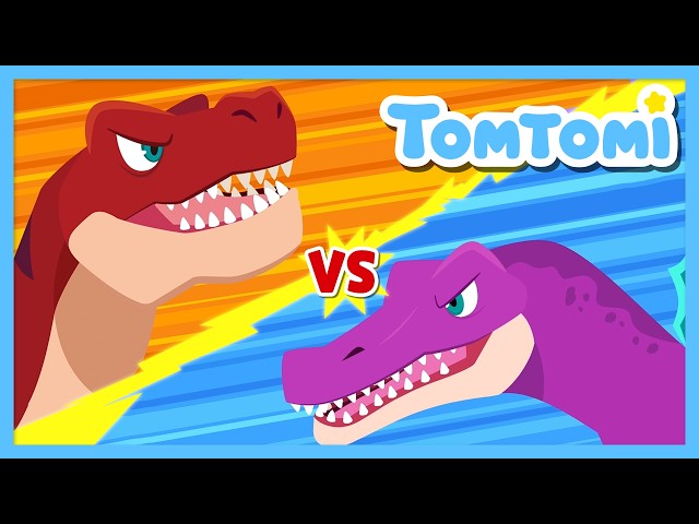 [🌟NEW] T-Rex VS Spinosaurus🦖 | Who would Win? | Dinosaur Kids songs | Nursery rhymes #TOMTOMI