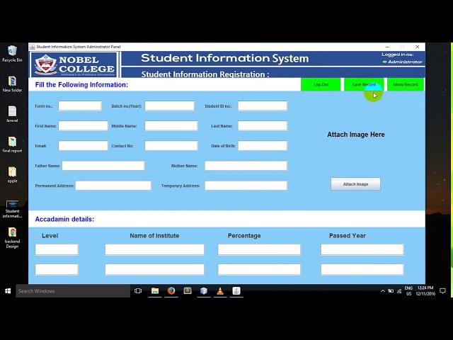 JAVA Project - student information system using java swing - with source code