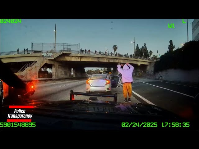 CHP Shoots Kinetic Energy Rounds At A Honda Civic After Pursuit In LA