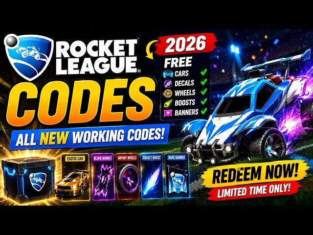 ROCKET LEAGUE CODES 2026 🚀 NEW Working Codes for Free Cars, Decals & Rare Items!