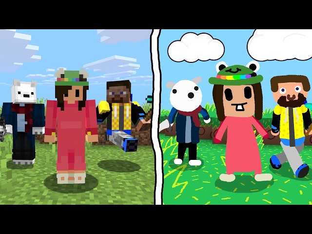 Minecraft but Everything is Hand Drawn...
