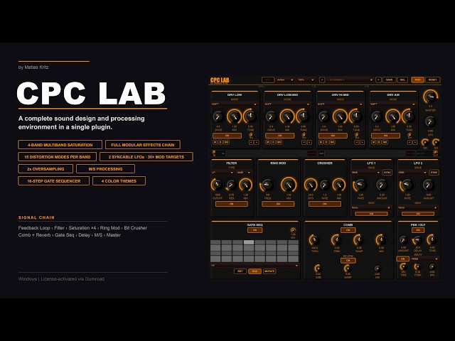 CPC LAB | Complete Sound Design & Audio Processing Plugin by Matias Kritz