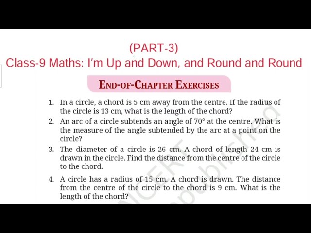 (PART-3) End of Chapter Exercises/ Chapter-5  / I'm Up and Down and Round and Round/ Class-9 Maths  