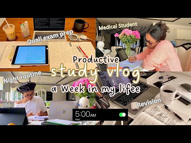 የሳምንት ጥናት | Study Vlog of a Med Student, productive week, waking up @11 am, self care, quali prep…
