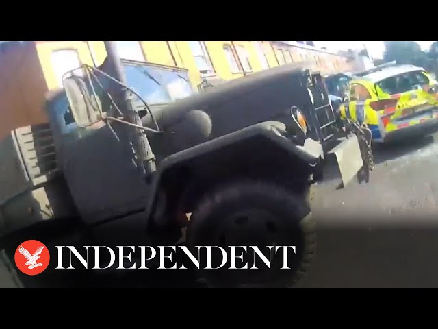 Army truck rampage in Taunton captured on police bodycam footage