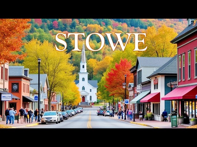 Autumn in Most Charming American Town STOWE Vermont Walking Tour | 4K