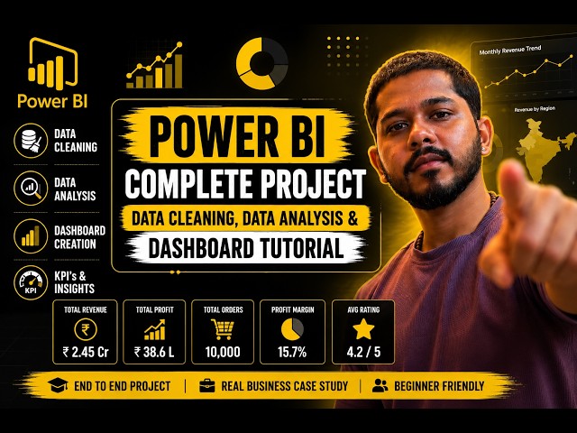 Power BI Complete Project for Beginners | Data Cleaning, Data Analysis & Dashboard Tutorial